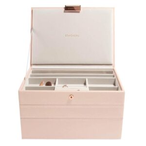 Stackers – Classic box – Blush-grey velvet – 3 Set