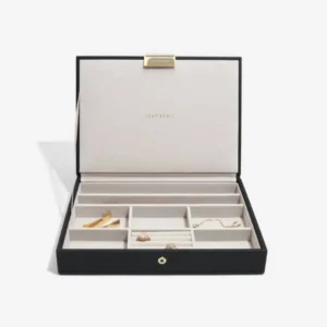 Stackers – Classic box – Black-grey velvet – 5 Set